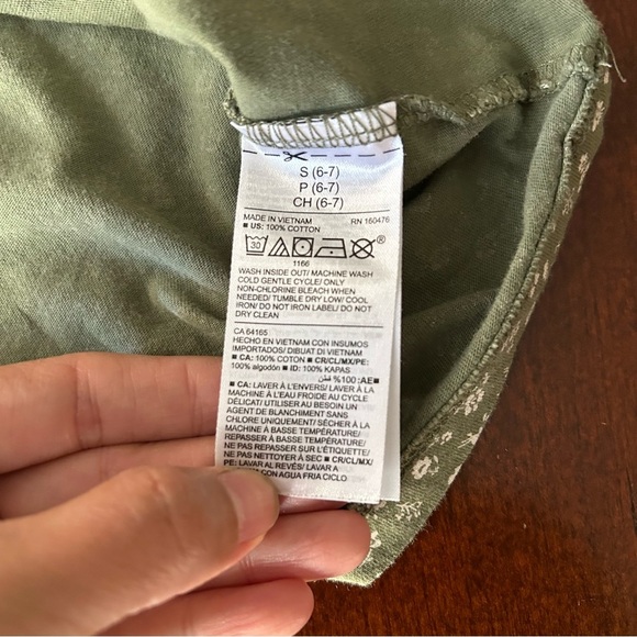Old Navy | Cotton Olive Green Floral Dress - Picture 5 of 6